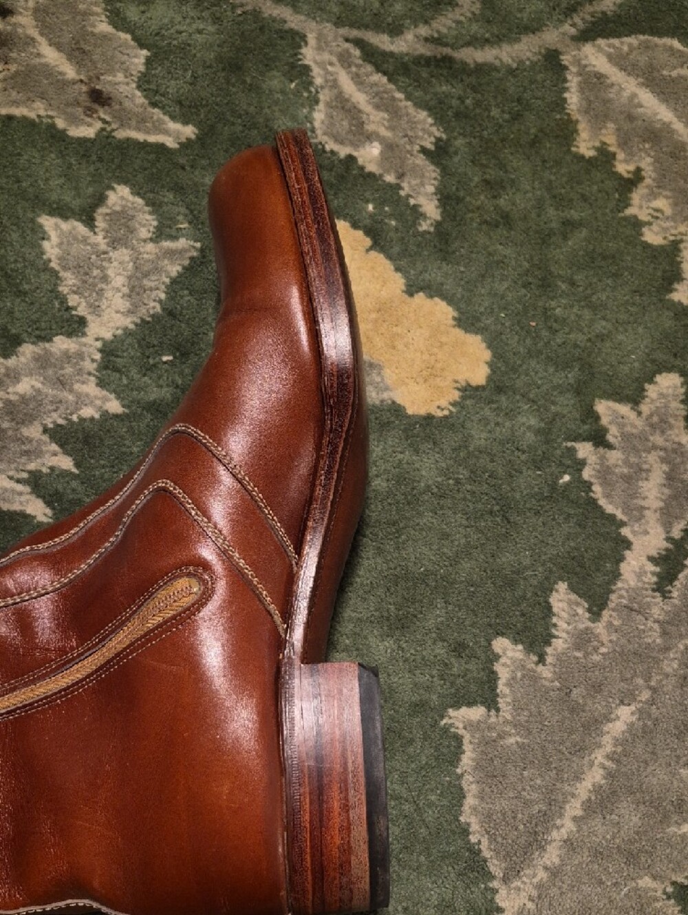 Men's Brown Leather Zip-Front Work Boots - Picture 9 of 15